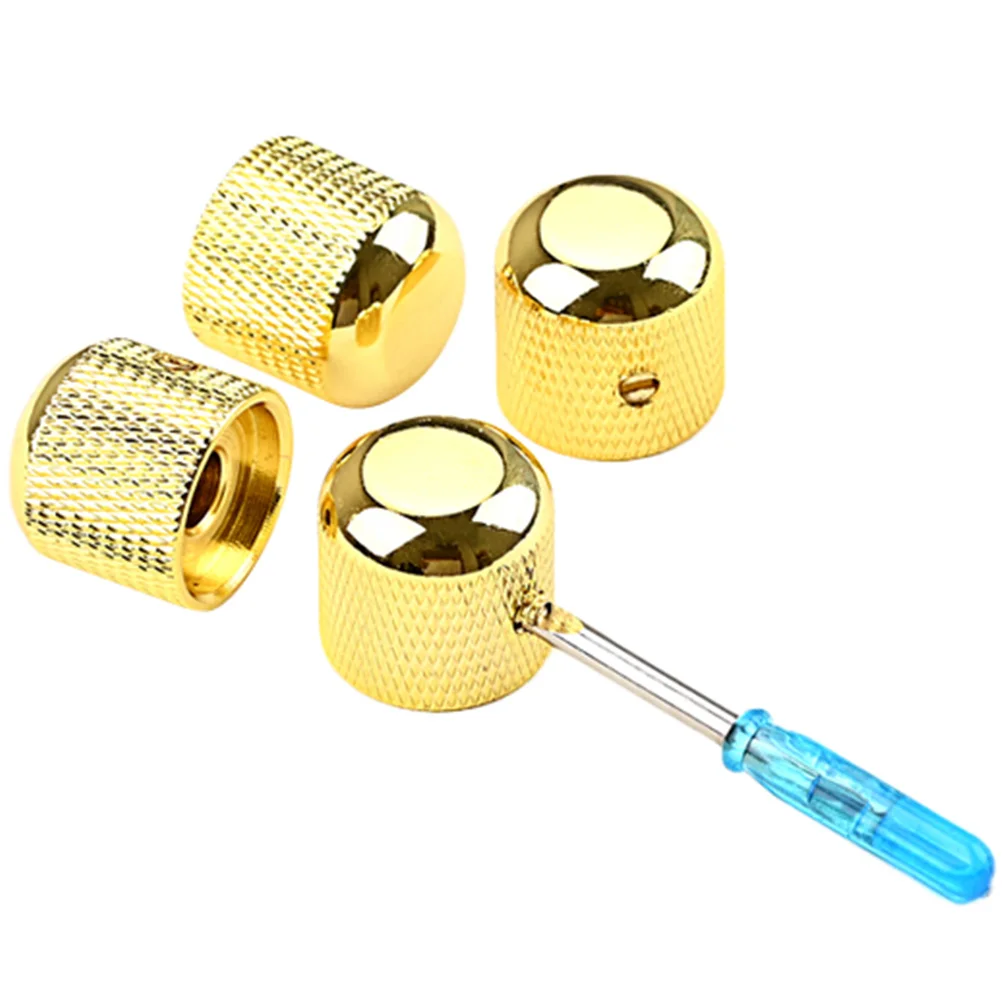

4pcs Metal Guitar Volume Knobs Heavy Sturdy Compatible Electric Guitars Basses Instruments Easy Install Remove Simple Design