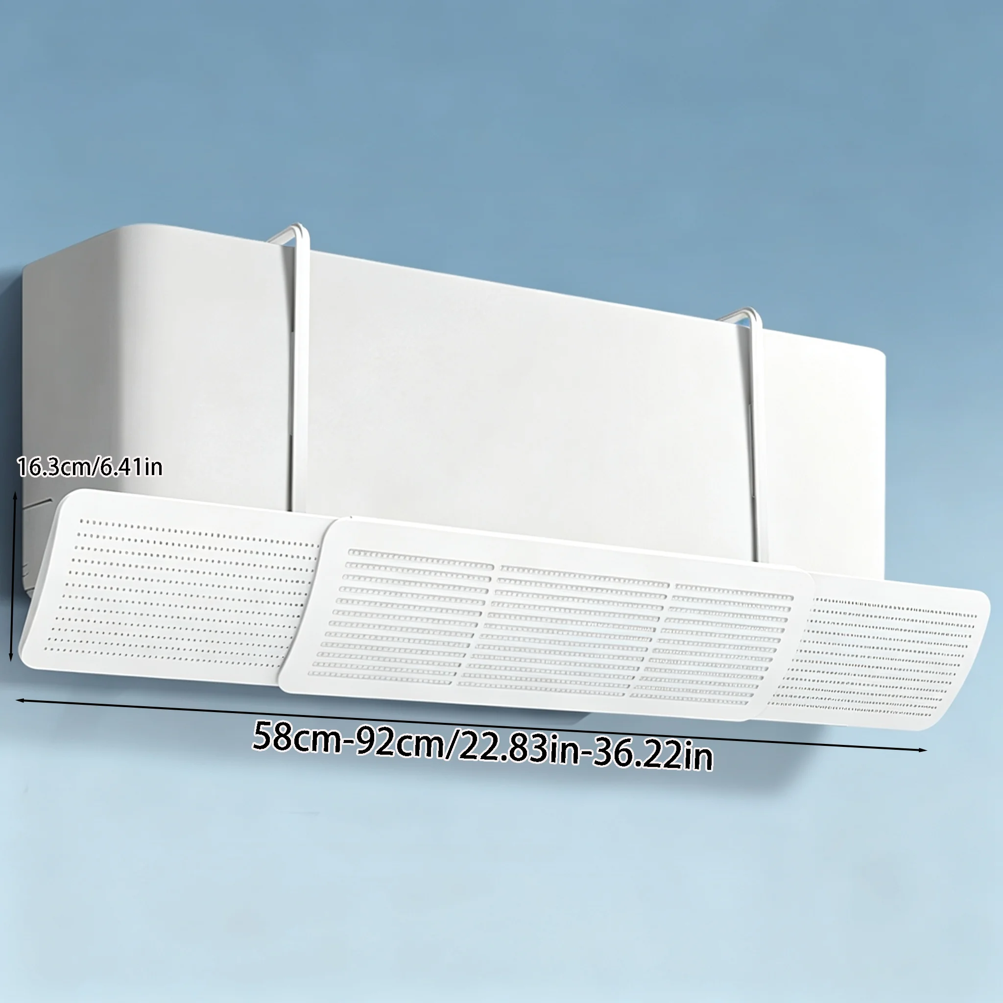 2 Items: 1 Air Conditioner Wind Deflector + 1 Sticker, Easy-To-Install Air Conditioner Wind Deflector, Say Goodbye to Traditional Wind Deflectors, Hook-Style Wind Deflector Is More Convenient, Prevents Direct Blowing, Effective Wind Protection, Simple and Easy to Install, Suitable for Most Wall-Mounted Air Conditioners