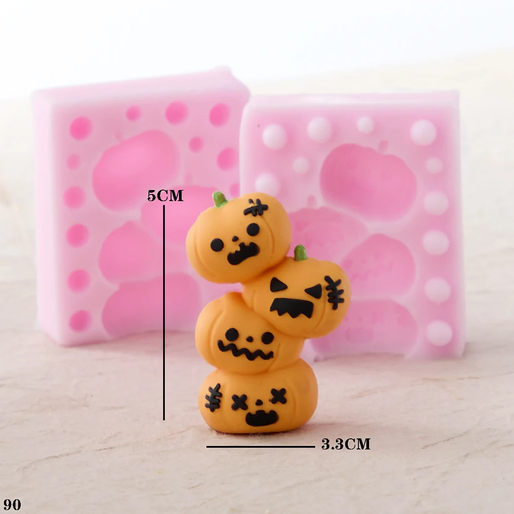 Halloween Funny Three-dimensional Ghost Pumpkin Bat Spider Web Baking Tool Chocolate Fondant Silicone Mold Cake Decorating Tools