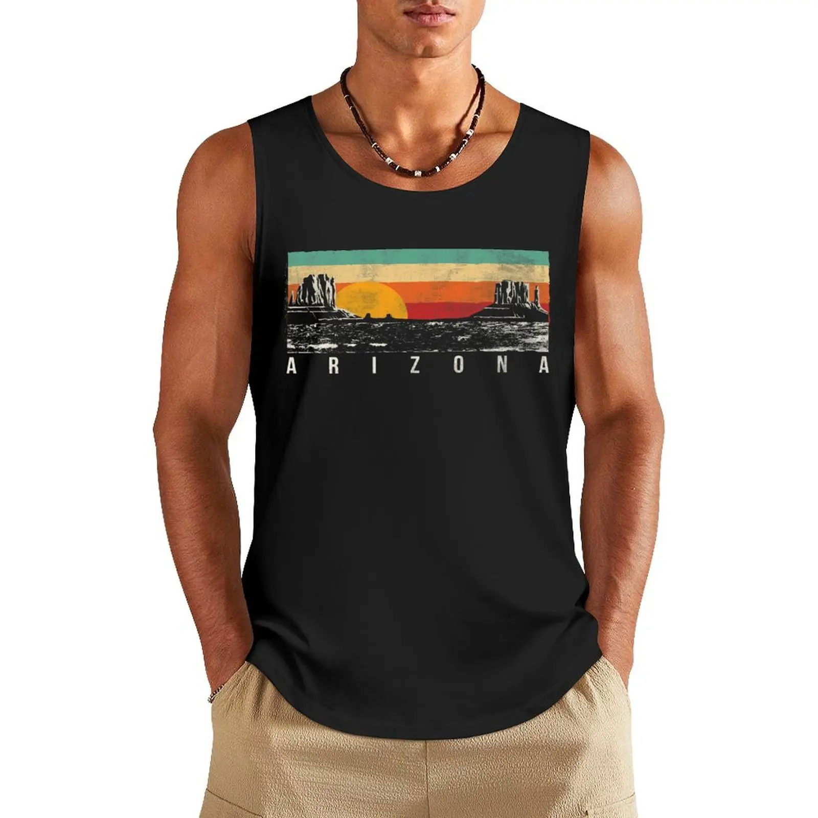 

Vintage Arizona Tank Top Men's tops bodybuilding Male vest sleeveless shirts