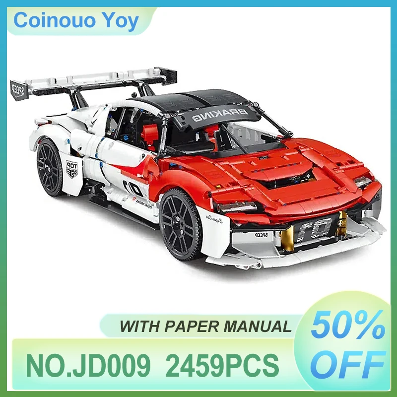 

Новый JD-009 Технический спортивный гоночный автомобиль Гиперкар 1:10 Модель Строительный блок Кирпич Сборка Головоломка DIY Игрушки Рождественский подарок ребенку