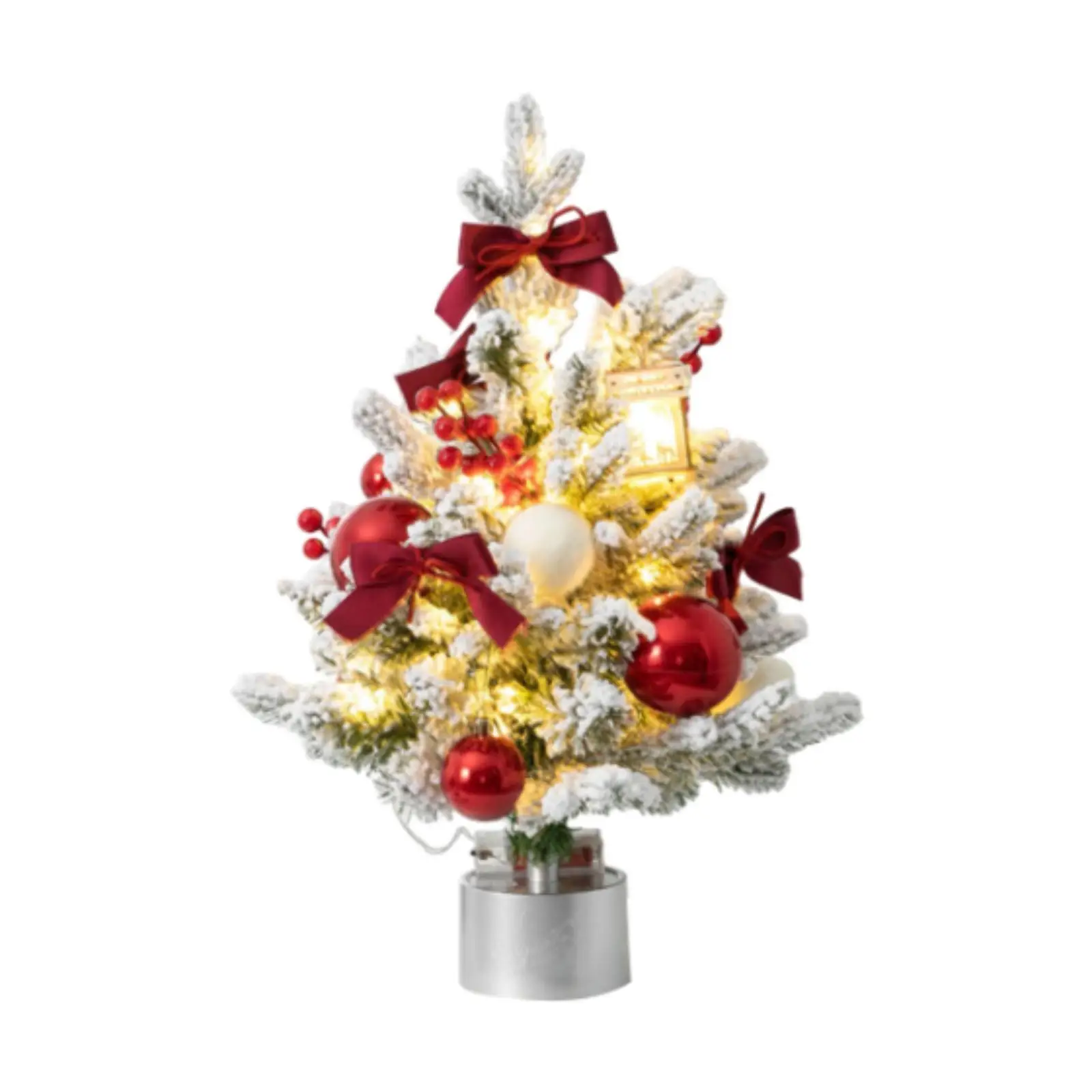 Mini Christmas Tree with Light Tabletop Decoration for Patio Wedding Bedroom