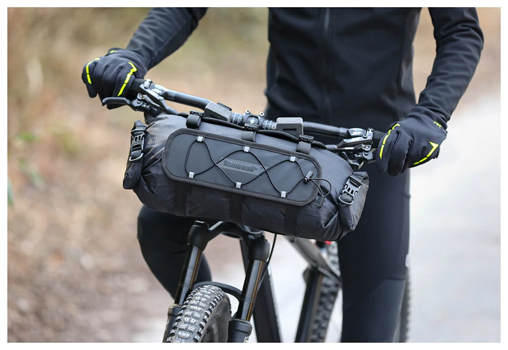Rhinowalk Fahrrad-Lenkertasche, 12 l, wasserdichtes Fahrradhalter-Set, Fahrradtaschenbasis mit austauschbarer innerer Trockentasche, Gepäckaufbewahrung – Detail 6