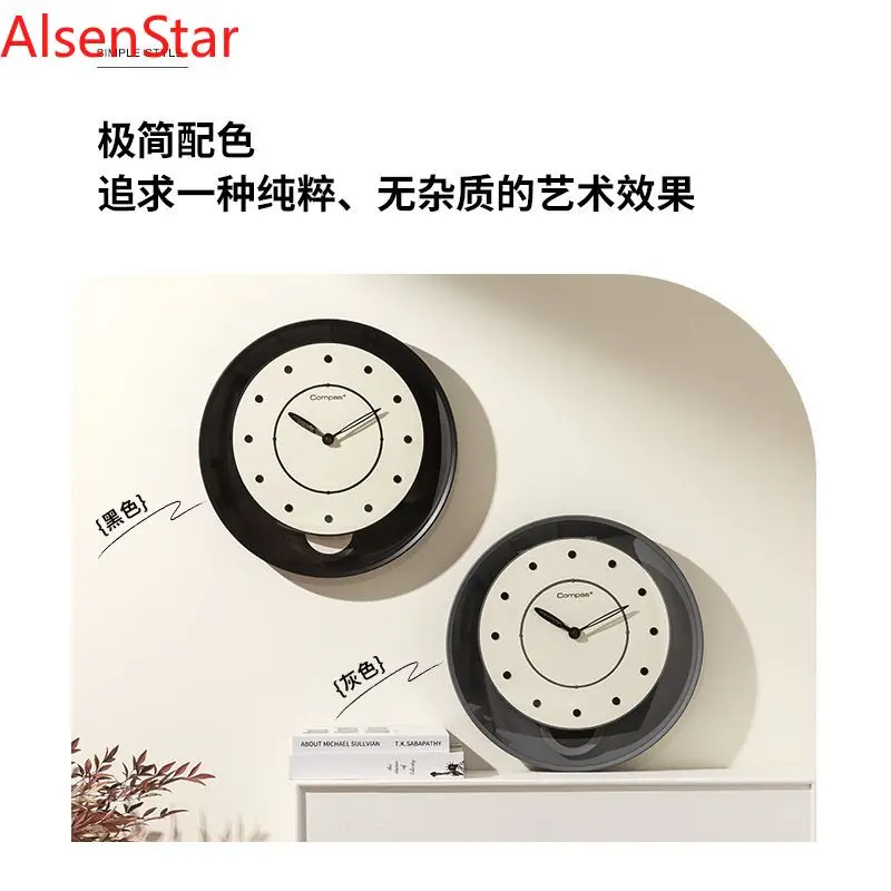 

2025 New Wall Clock Nordic Style Simple Black White Living Room Decorative Wall Hanging Quartz Clock Watch Home Decoration