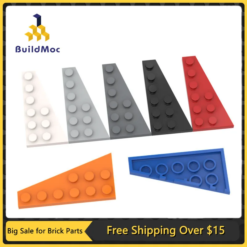 10Pcs MOC Parts 54383 Wedge Plate 6 x 3 Right Compatible Bricks DIY Assmble Building Blocks Particle Kid Puzzle Brain Toy Gift