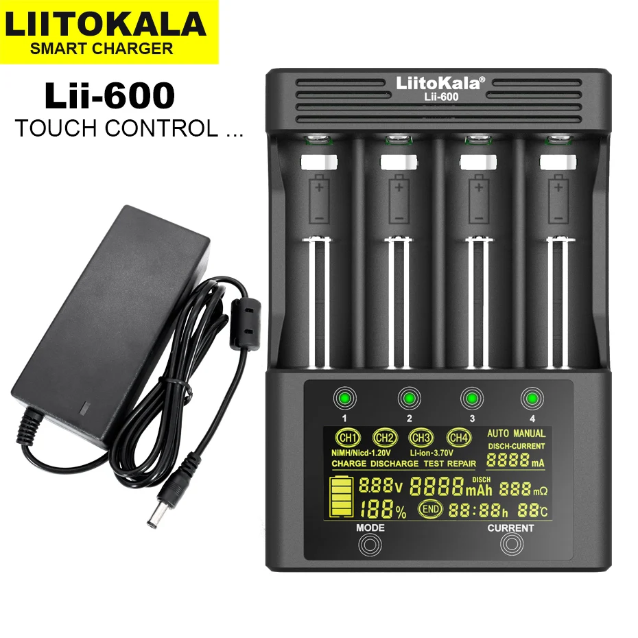 Lii-500 LiitoKala 600 PD4 PD2 M4 D4 402 202 s8 dla 1.2V/3.7V 18650/26650/18350/16340/18500/AA/AAA NiMH ładowarka akumulatorów litowych