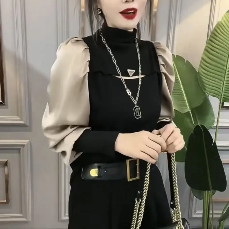 

Women's Autumn and Winter New Style Fresh Long-sleeved T-shirt with Ruffled Slim Fit Top Trendy