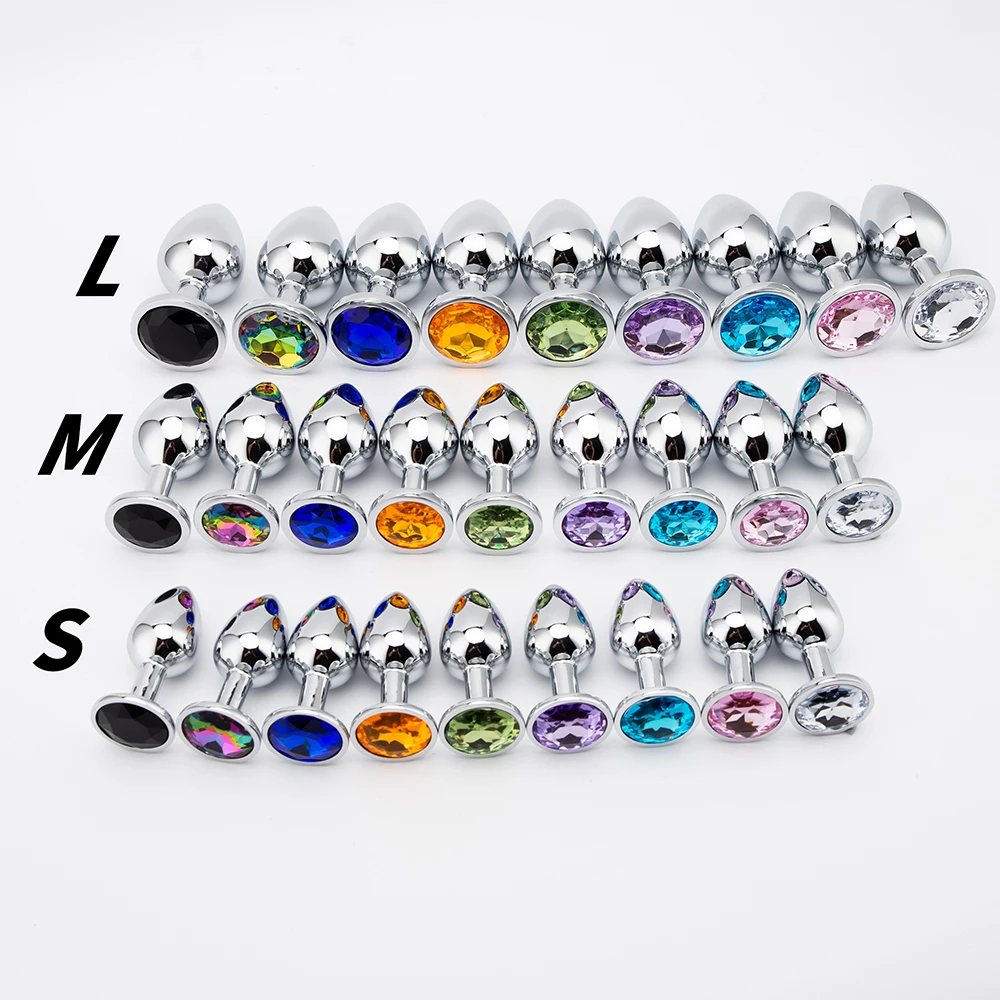 3 Sizes Anal Plug Mini Round Smooth Metal Stainless Steel Crystal Butt Plug Stimulator Smaller Sex Toys For Women Men Anus Plugs