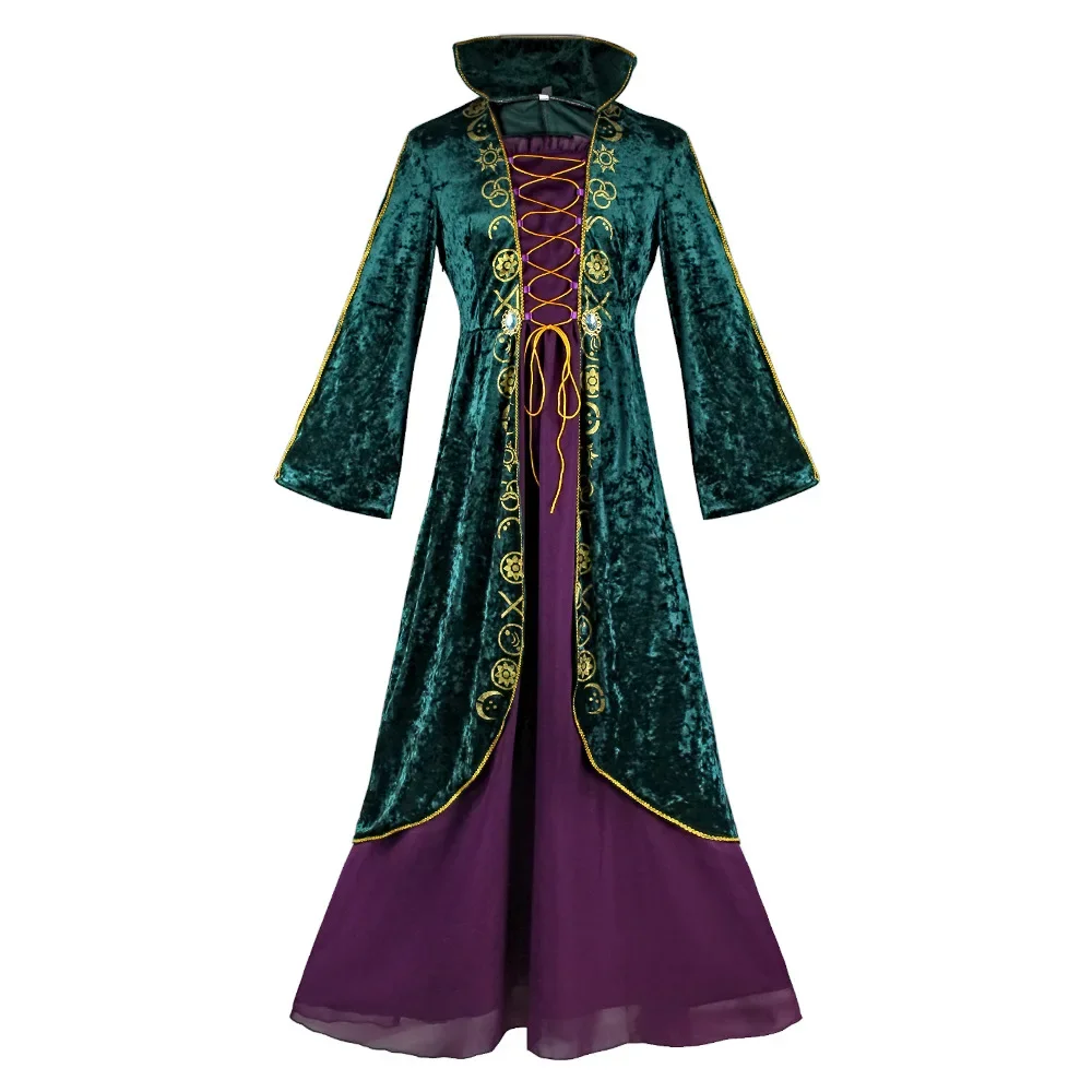 

Women Hocus Pocus Winifred Sanderson Womens Cosplay Costume Dress Velvet Halloween Carnival Costumes For Adult Women