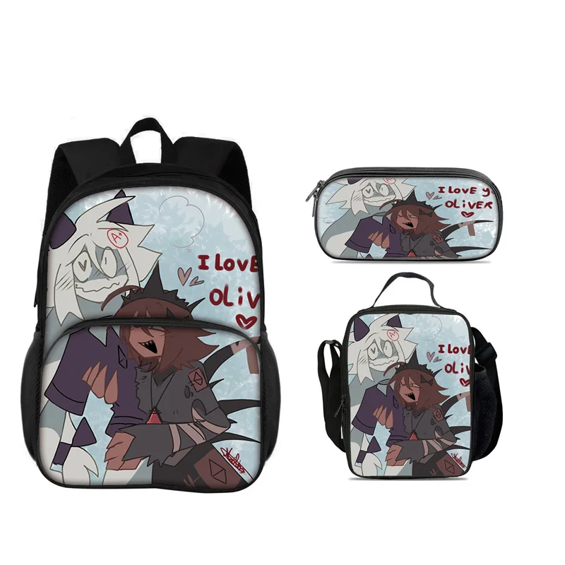Fundamental Round Front Bag Backpack Pen Bag ice Bag 3Pcs Set Versatile Cartoon Boy or Girl School Birthday Best Gift