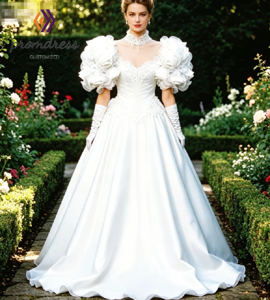 Royal Princess Satin Wedding Dress