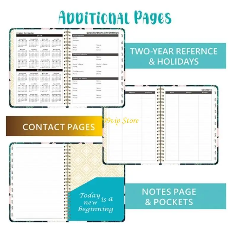C90C 2025 Planer Spirals Binding Weekly Planer Jan 2025 Dez. 2025 Montischer Planer