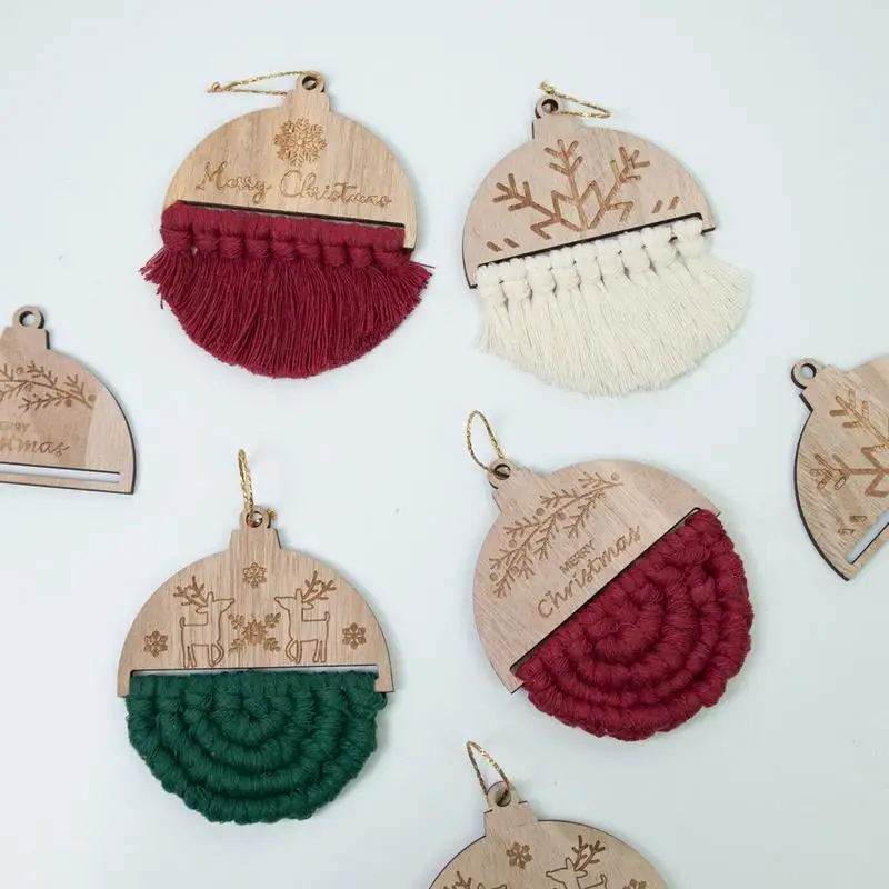 

Macrame Christmas Ornaments Craft Kit Macrame Ornament Kit Christmas Macrame Woven Tree Making Kits Boho Macrame Wall Decor