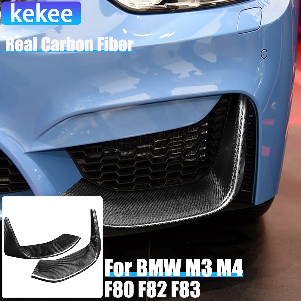 

2PCS Real Carbon Fiber Car Accessories Front Bumper Fender Decorative Trim For BMW F80 M3 F82 F83 M4 2014 2015 2016 2017-2020