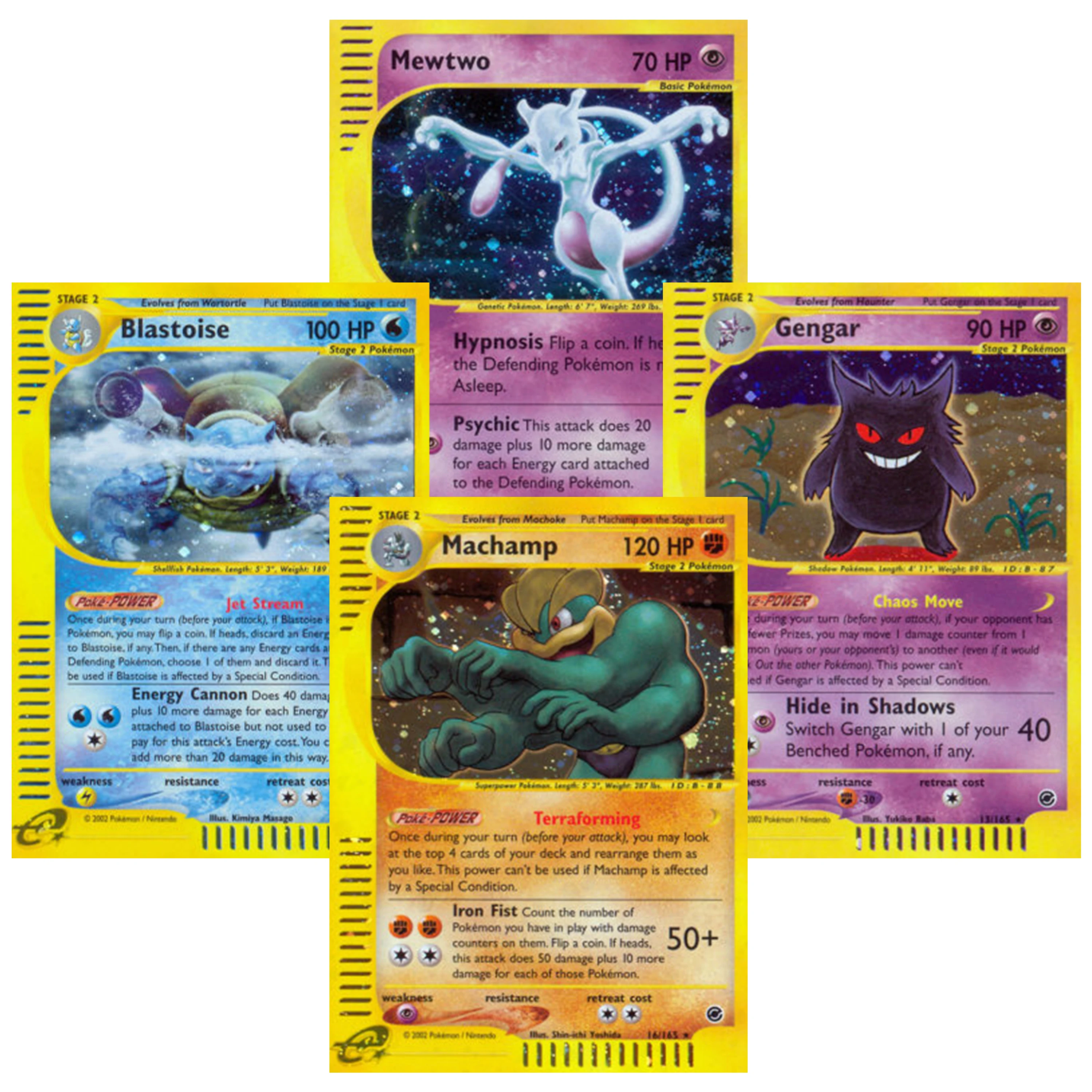 PTCG TCG  Vintage Expedition e-Series Starry Dot Holo EX Holo Rare Proxy Collection Set Mew Venusaur Alakazam Gengar