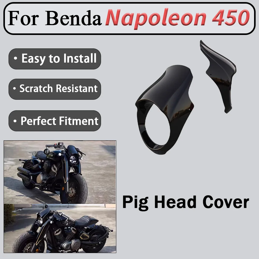 For Benda BD Napoleon 450 modified pig head cover dedicated non-destructive headlight cover head cover decorative cover