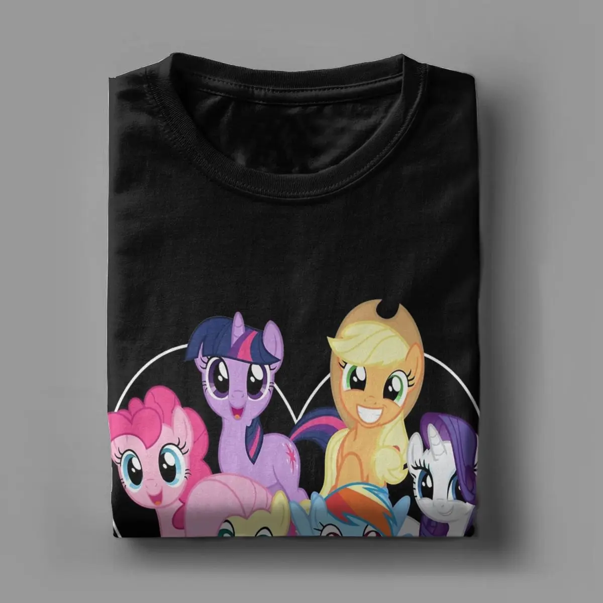 Men\'s Rainbow Dash Pinkie Pie T Shirts Mlp 100% Cotton Clothes Funny Short Sleeve Crewneck Tees Summer T-Shirt