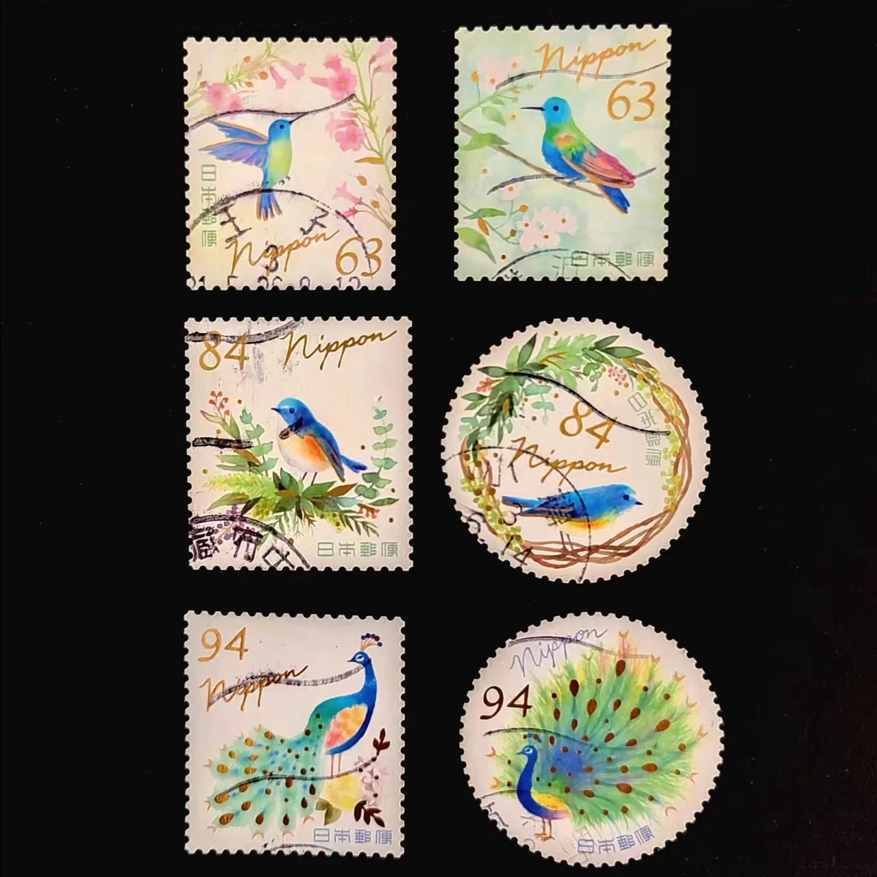 6Pcs/Set 2021 Japan Post Stamps Greetings Flowers Birds G274-G276 Marked Postage Stamps for Collecting