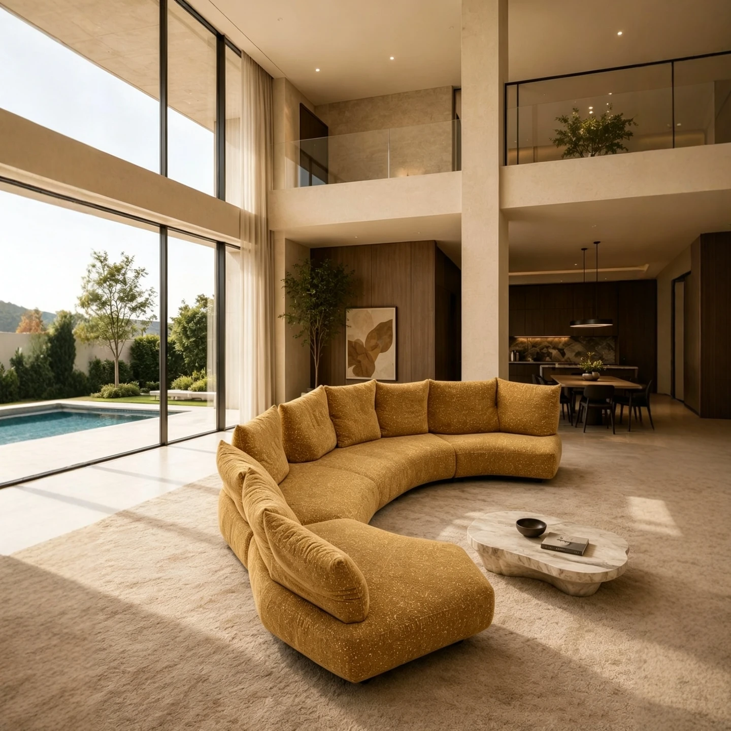 New Milan Unbounded Sofa Petal Chenier Special-shaped Adjustment Fabric Cream Wind