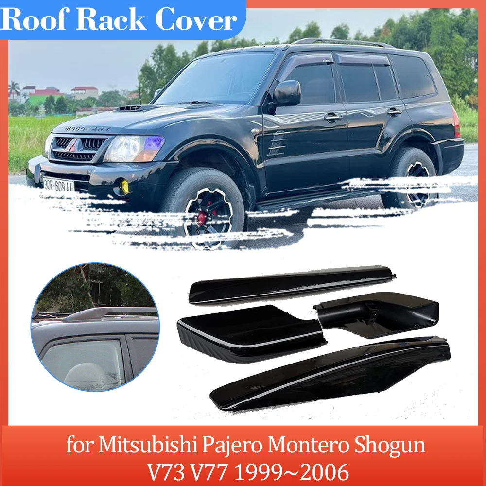 

Car Roof Rack Cover for Mitsubishi Pajero Montero Shogun V73 V77 1999~2006 Luggage Bar Part Rail End Cap Trim Shell Accessories