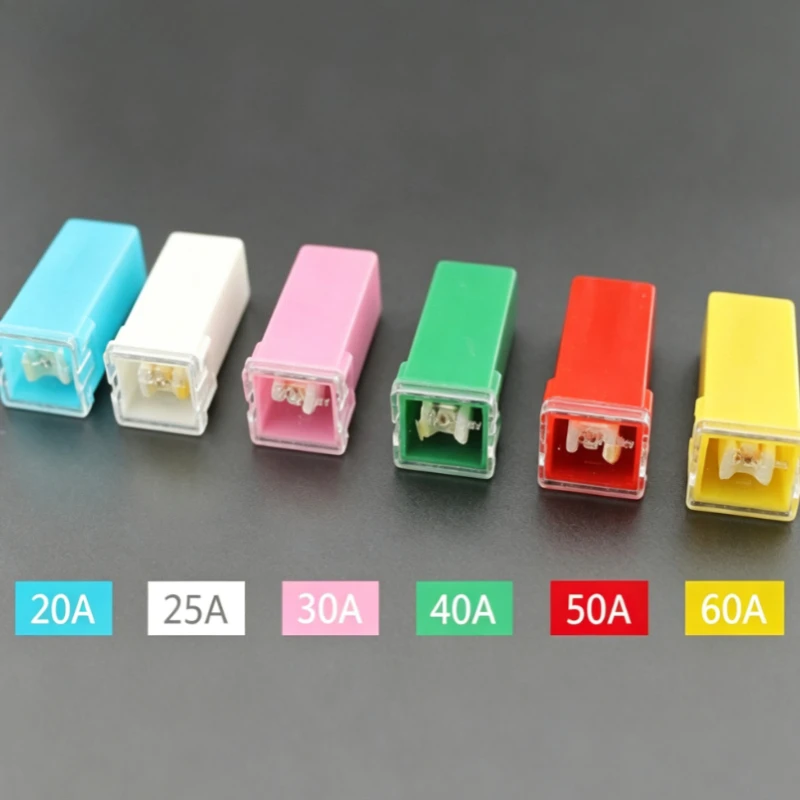 2pcs Mini Square Fuse 20A 25A 30A 40A 50A 60A Automotive Car Fuse Assortment Auto Fuse with Plastic Box