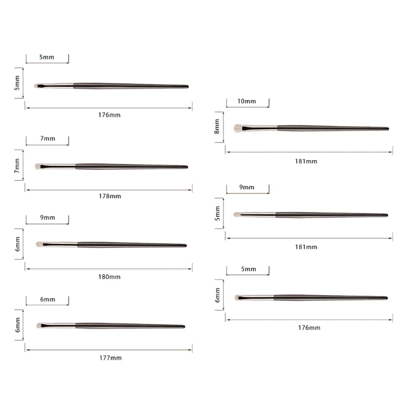 7x/Set Fard À Paupières Pinceaux Maquillage Pinceaux Maquillage Pour Les Yeux Pratique Ombre À