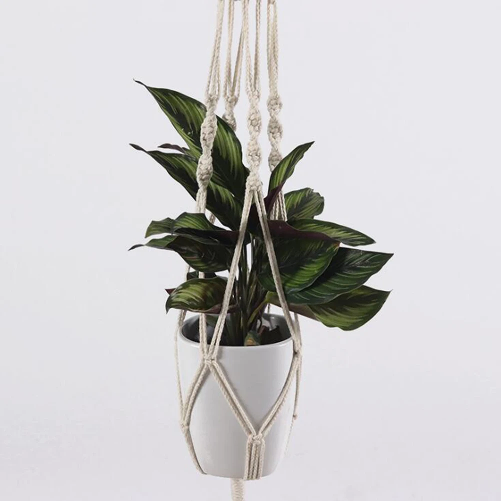 

3 Pcs Cotton Flowerpot Hanging Net Durable Macrame Hanger Rope Wall Mounted Plant Decor Storage