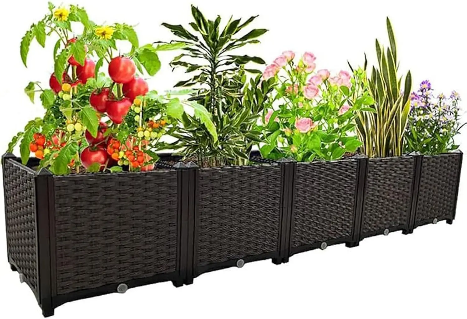 

Large Planter for Outdoor Plants Raised Garden Bed Elevated Garden Boxes Plastic Planter Box Plant Pots of Garden Patio Balcony