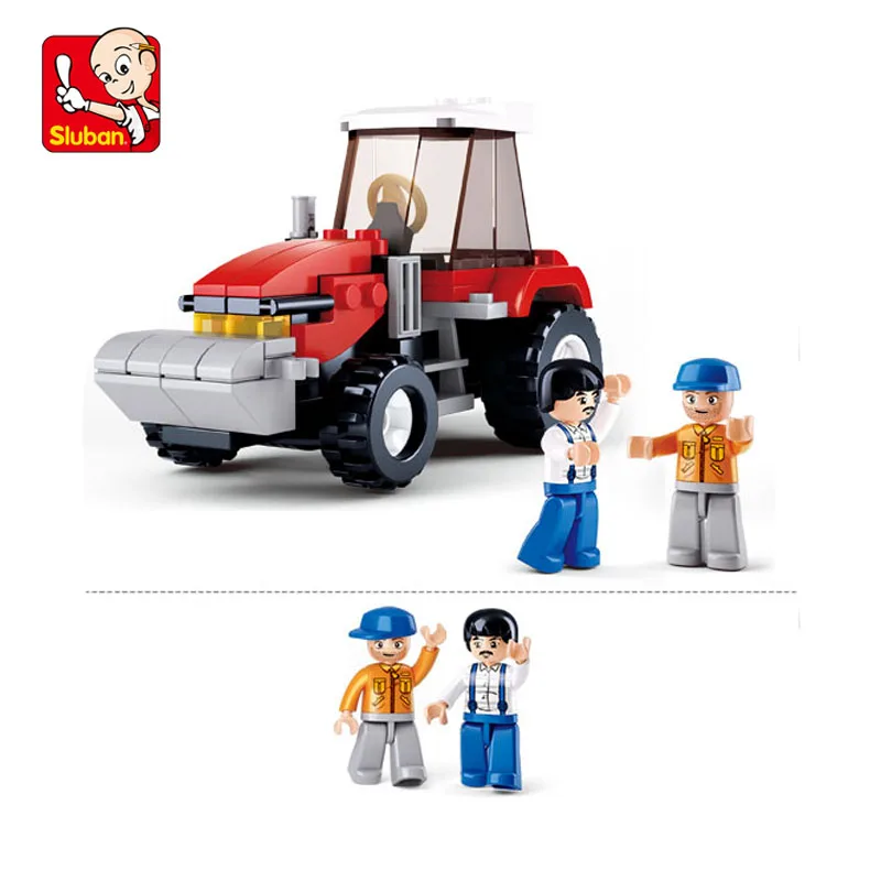 Sluban Building Block Toys City Scene B0556 Farmer Tractor 103PCS Bricks Earth Rooter Compatbile With Leading Brands