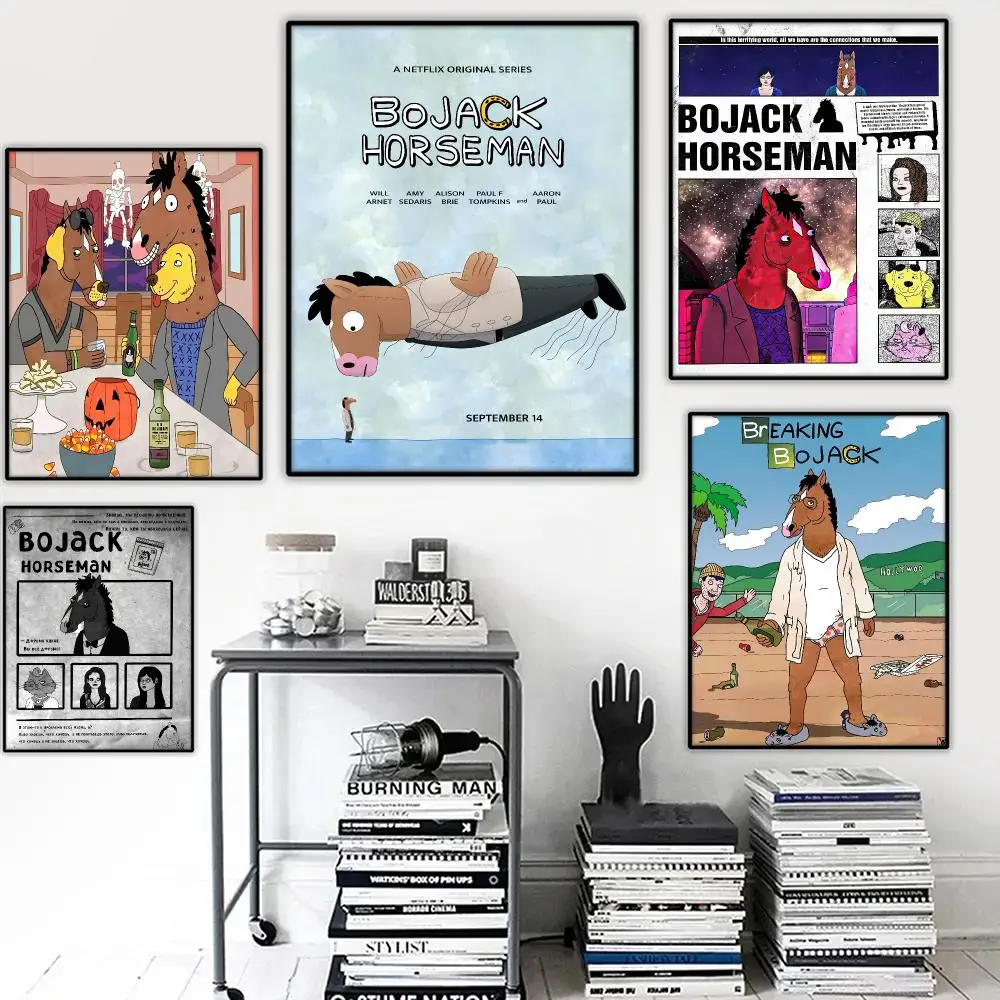 B-BoJack H-Horseman Painting Calligraphy Wall Art HD Canvas Oil Painting Posters Prints Home Bedroom Decor Gift