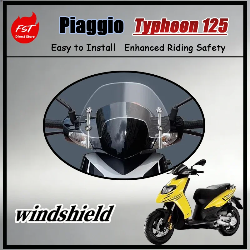 

FOR Sporty Short Windscreen for Piaggio Typhoon RA1 125T-5 Stylish Functional Upgrade Motorcycle Accessory