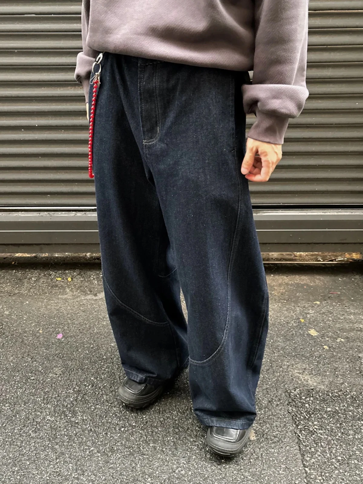 

Retro American Sle Men's Denim Jeans Spring Autumn Loose Silhouette Wide Leg Long Pants Tapered Cut Vintage Waed Jeans