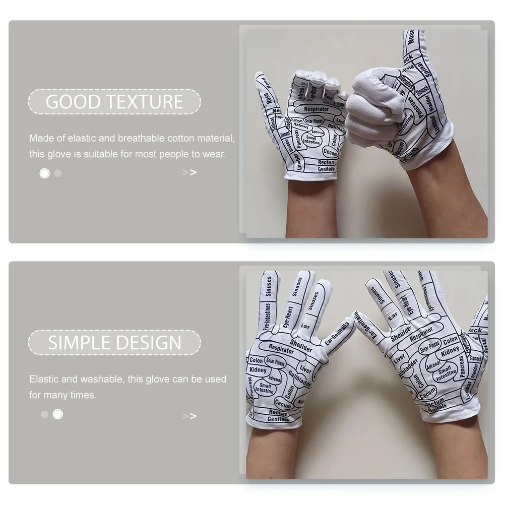 

Massage Gloves Acupressure Reflexology Elastic Cotton Reusable Portable Hand Tools Meridian Points Body Foot Pain Relief