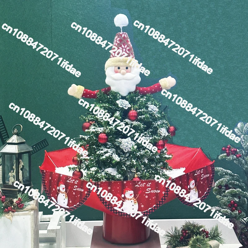 Red House 80cm Santa Clause Snowman Deer Falling Snow Desktop Indoor Christmas Tree