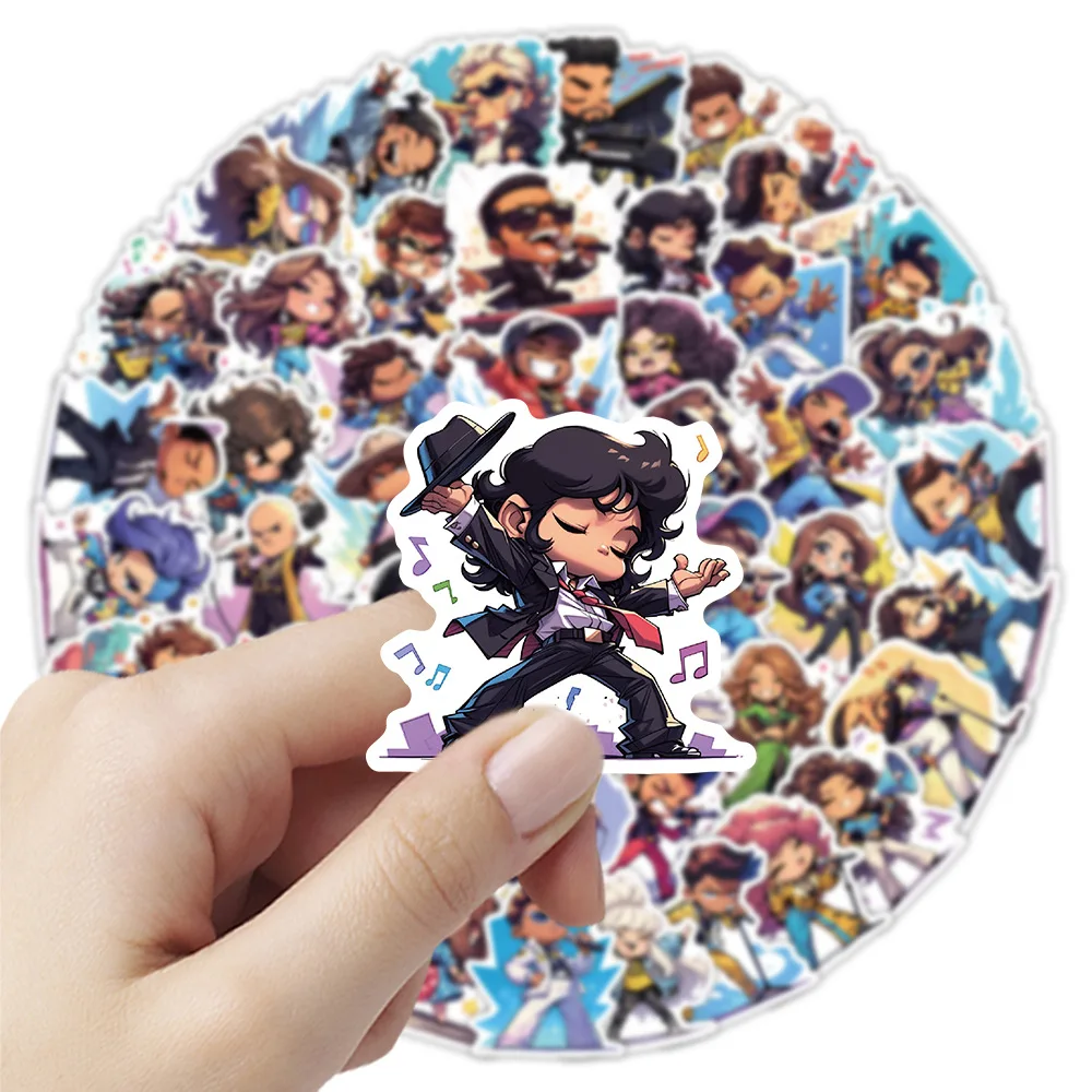 54 個ミュージシャン漫画ステッカー歌手落書きプレーヤー DIY クリエイティブ楽器装飾ラップトップギターデカールおもちゃ