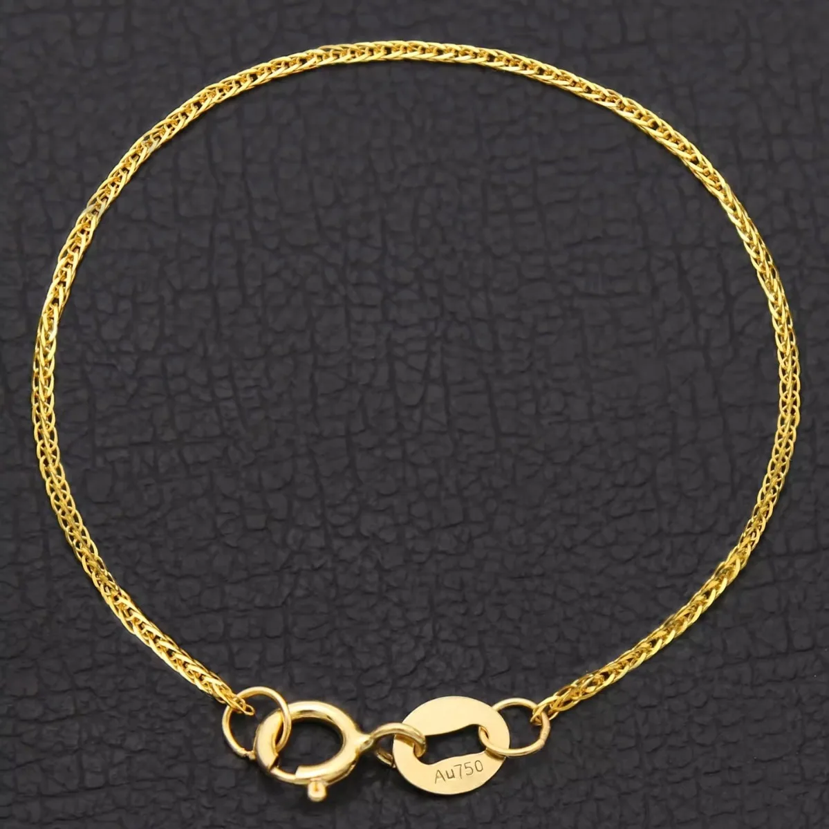 LABB Real 18K gold Chopin bracelet pure AU750 gold foot chain bracelet women's boutique jewelry gift B0039