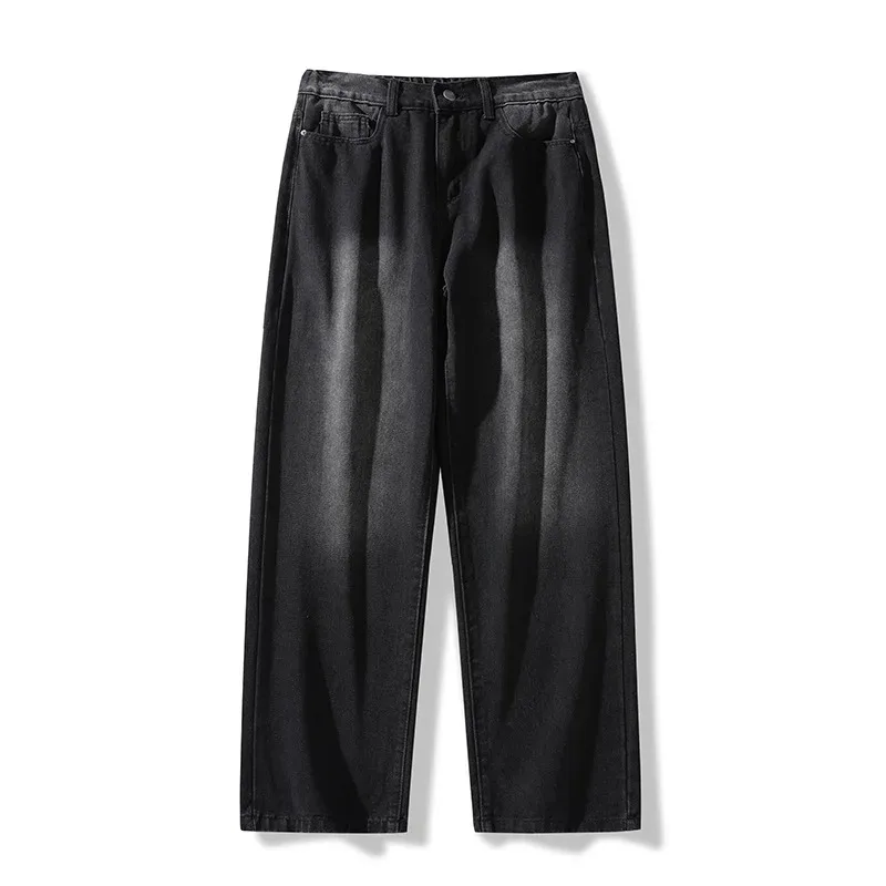 

Pants Denim Pant Men Jeans Vintage Mid Waist Straight Trousers Loose Washed High Street Thick Warm Y2k Work Casual 2026 Summer