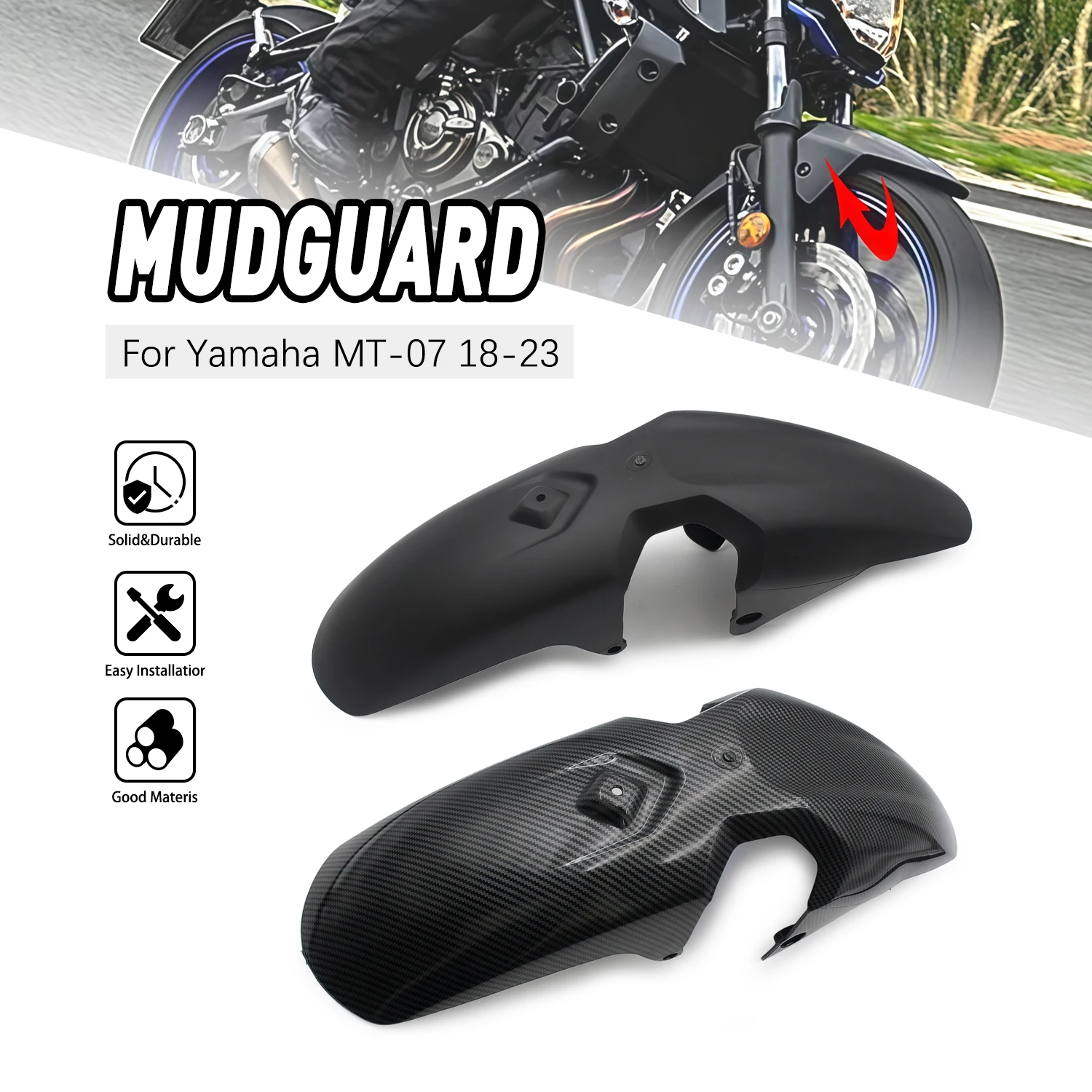 

For YAMAHA MT FZ 07 MT-07 FZ-07 2018-2023 Front Wheel Fender Mudguard Fairing Motorcycle Accessories Splash Guard