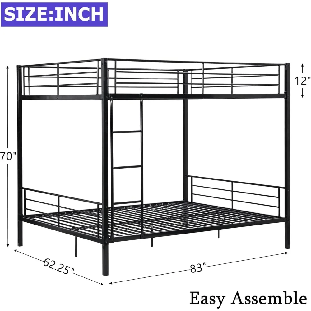 Двухъярусные кровати размера «queen-size» для взрослых, сверхпрочные металлические кровати- булочки для взрослых и детей, двухъярусная кровать размера «queen-size», простая сборка, экономящая место
