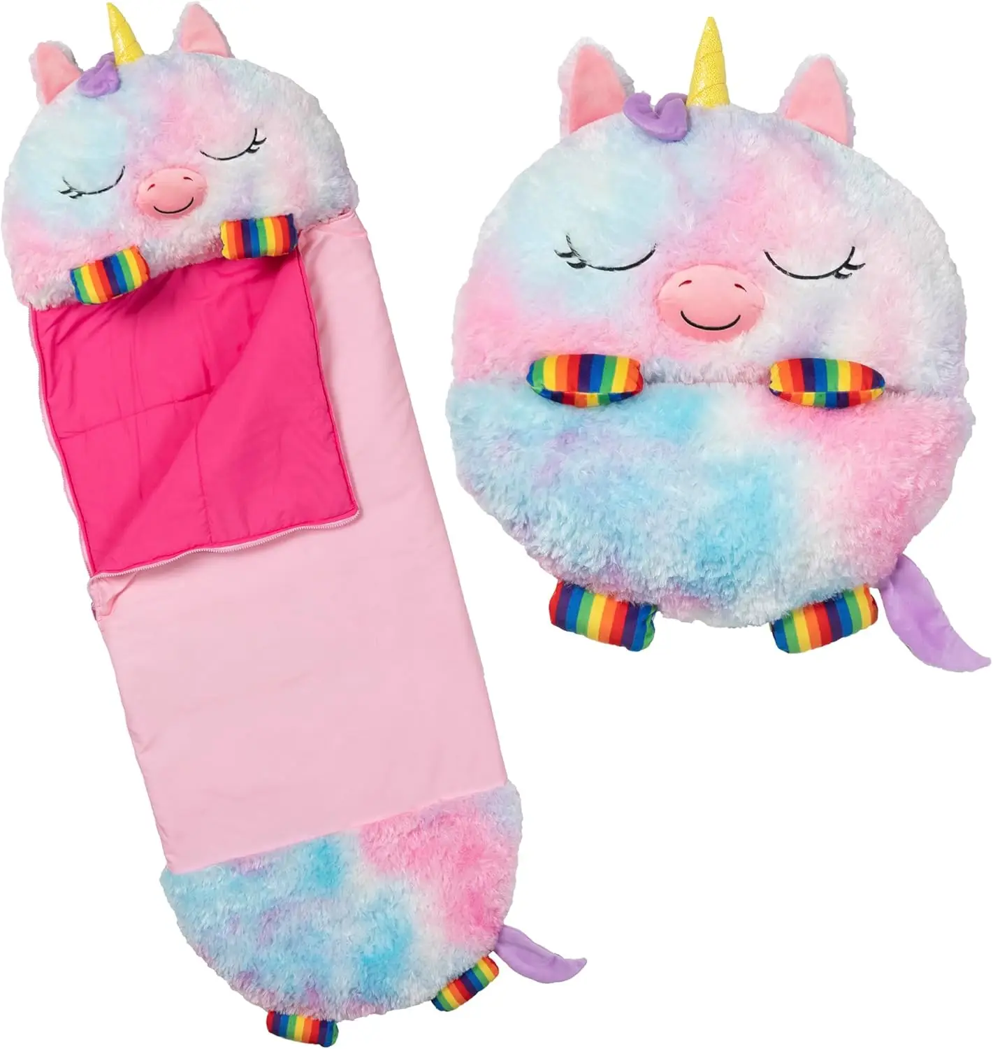 

Rainbow Unicorn Plush Pillow & Sleeping Bag for Kids, 2-in-1 Design, Ultra Soft, Ages 3+