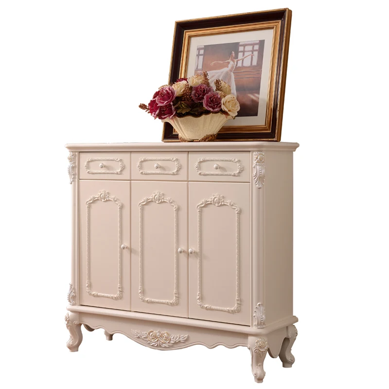 Factory Direct 2026 Top RatedEuropean shoe cabinet simple modern solid wood foyer cabinet large capacity entrance cabinet door h