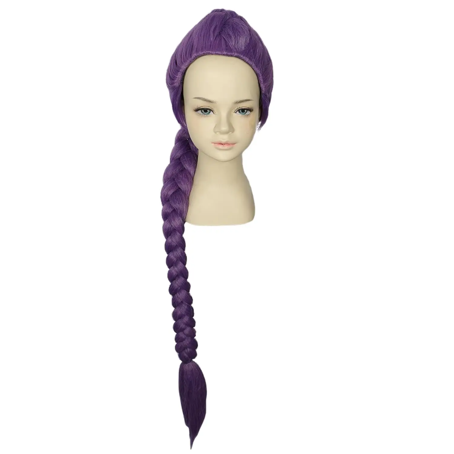 الأرجواني طويل ذيل حصان Lumi شعر مستعار أحمر كعكة مجعد الألياف الاصطناعية شعر مستعار هالوين شخصية الطرف الباروكات #6