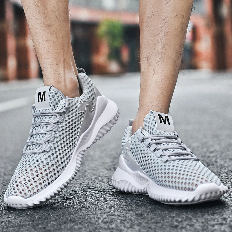 Men's Casual Shoes Men's Fashionable All-Matching Sneakers Men's Shoes Flying Woven Breathable Mesh Cloth Shoes