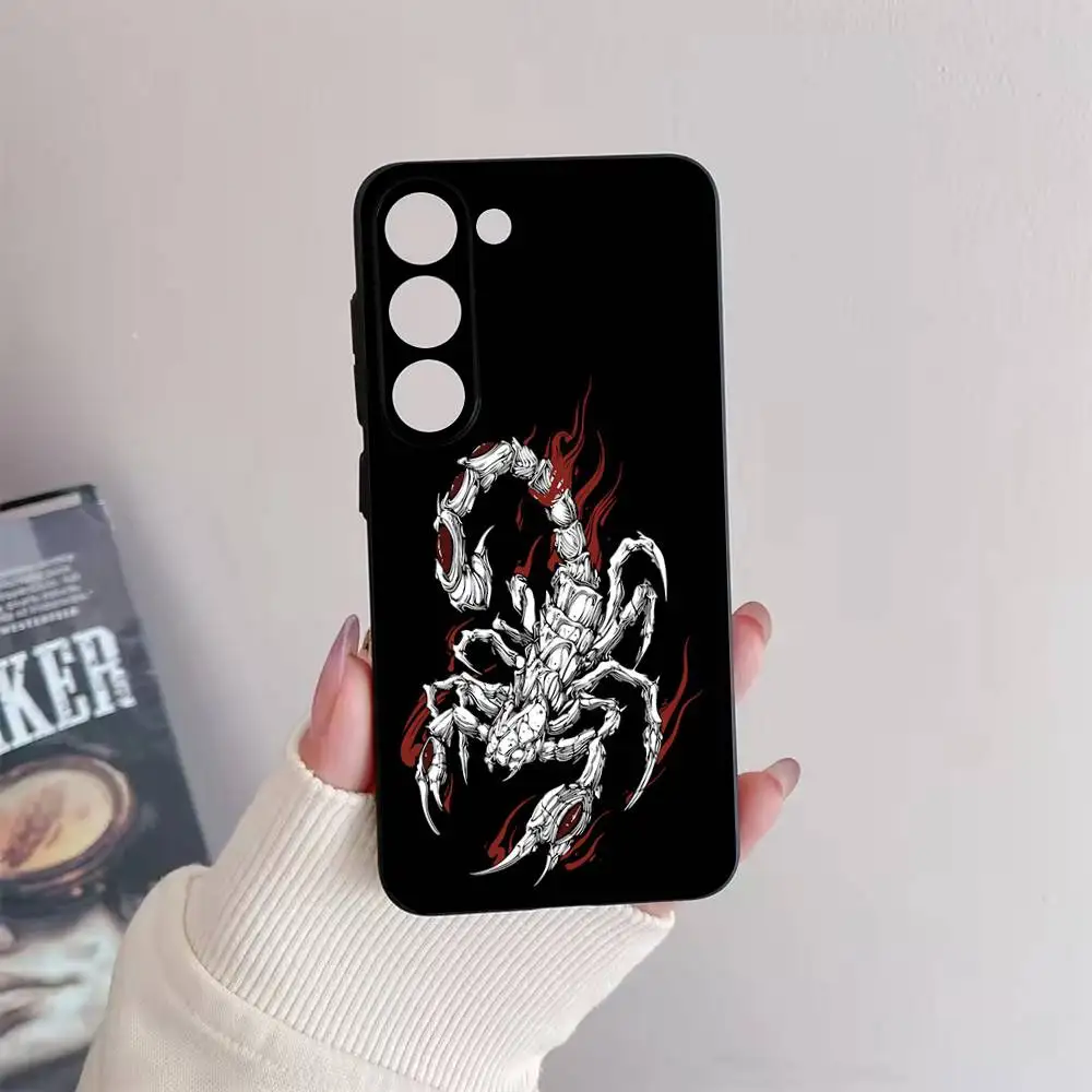 Casing Ponsel Scorpion Cool Animal untuk Samsung Galaxy A73,72,51,53,52,71,22,5G,Note,J7,8,9 Sampul Hitam Lembut