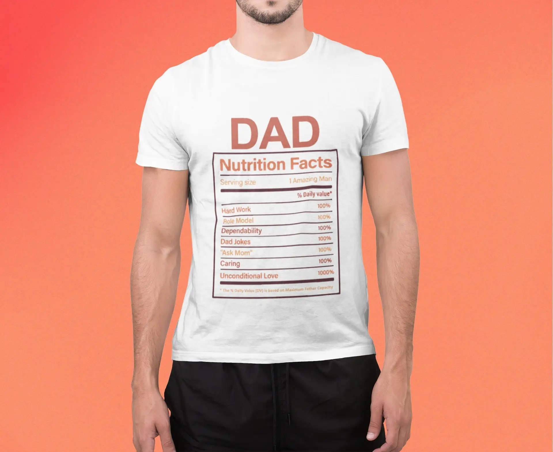 Dad Nutrition Facts T Shirt The Best Ingredients For A Great Father S Day In World Fathers