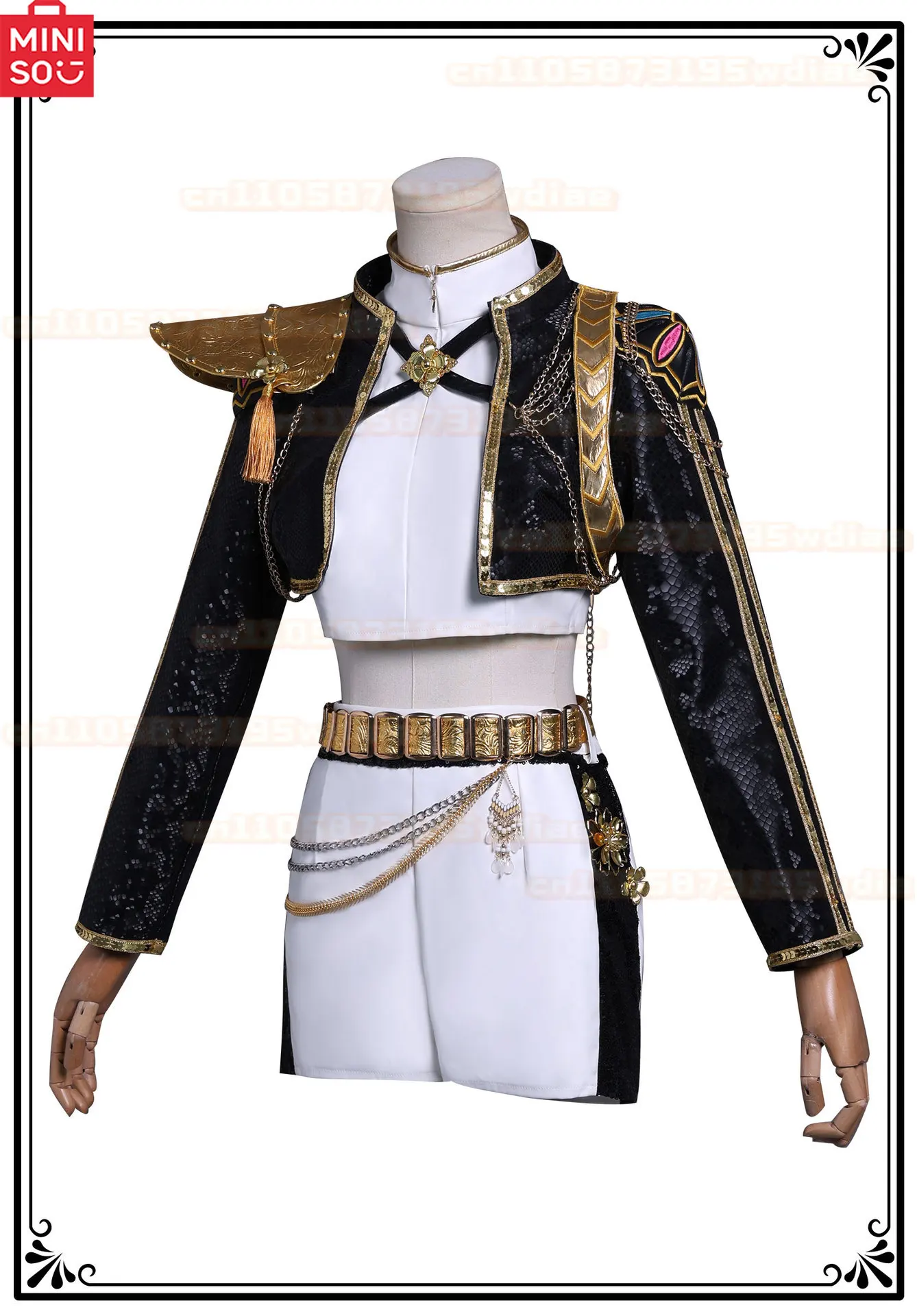 Kpop Demon Hunter huntrix Rumi Cosplay Costume Wig Zoey Mira Cos Anime Cos Black Glod Costume Full Set of Clothes for Woman