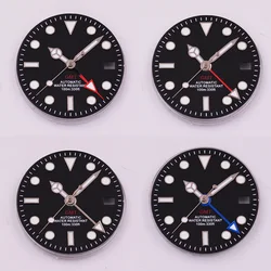 29mm NH34 GMT Watch Dial Hands Green Luminous Fit NH34 NH34A Movement Sterile Dial Watch Parts
