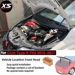 Hood Struts for Honda Civic Type R FK2 2015 2016 2017 Front Bonnet Damper Modify Shocks Piston Lift Support Gas Spring Absorber