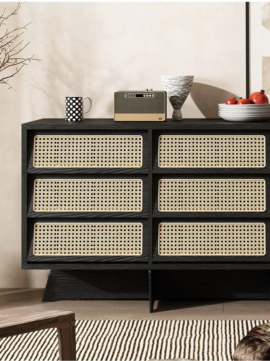 Armoire nordique en rotin à neuf pantoufles, meuble d'entrée simple pour salon, bois massif japonais