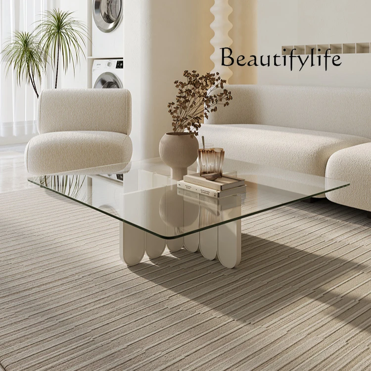 

/petal glass coffee table modern minimalist high sense large flat living room home coffee table